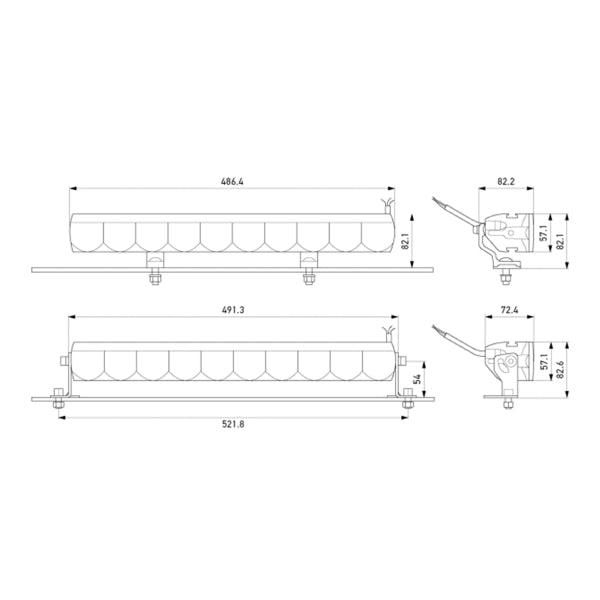 Led bar Hella Valuefit LBE 480 - Straight / 49 cm / 53W / Ref. 45 - SPEED LIGHT