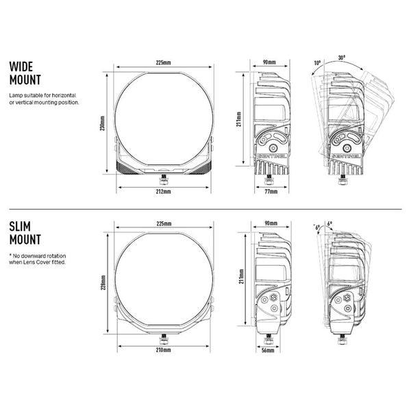 Auxiliary light Lazer Sentinel 9" Elite Parklight White - Round / 23 cm / 145W / Ref. 20 - SPEED LIGHT
