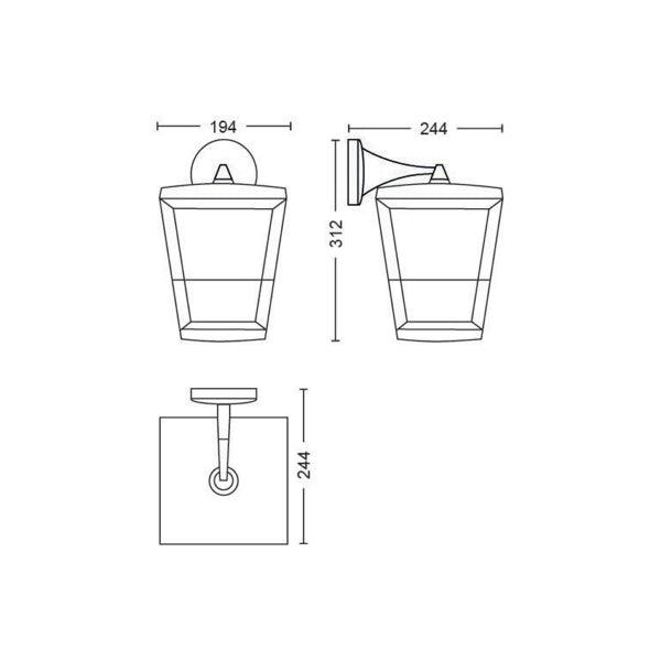 Wall lamp Philips Hue Econic Down 15W, 2000-6500K - SPEED LIGHT