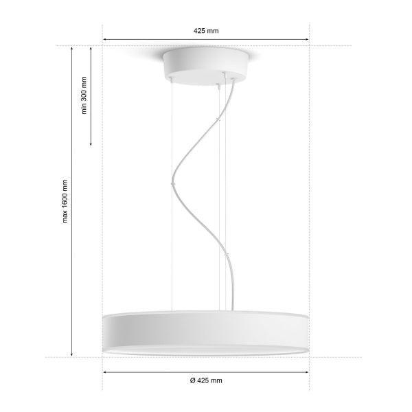 Pendant lamp Philips Hue Enrave 33.5W, 2200-6500K - SPEED LIGHT