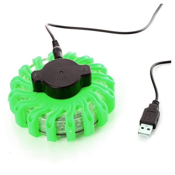 Rechargeable LED light puck Pureflare, 16 LEDs, Green - SPEED LIGHT