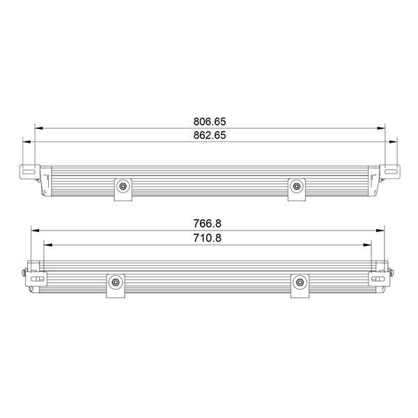 Led bar Purelux Panther S800 Gen3 - Straight / 78 cm / 324W / Ref. 50 - SPEED LIGHT