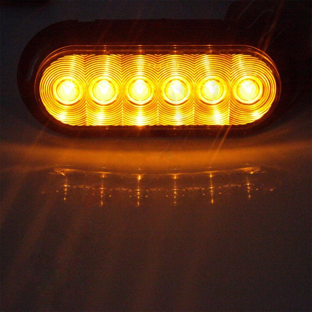 (2pcs/set) 6'' OVAL SIDE MARKER/STOP/TURN SIGNAL LIGHTS