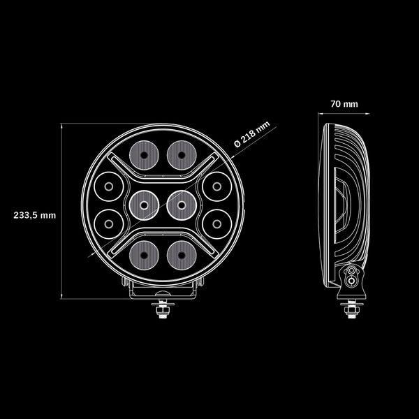 Auxiliary light Strands Dark Knight Intense 9" V2 - Round / 22 cm / 150W / Ref. 45 - SPEED LIGHT