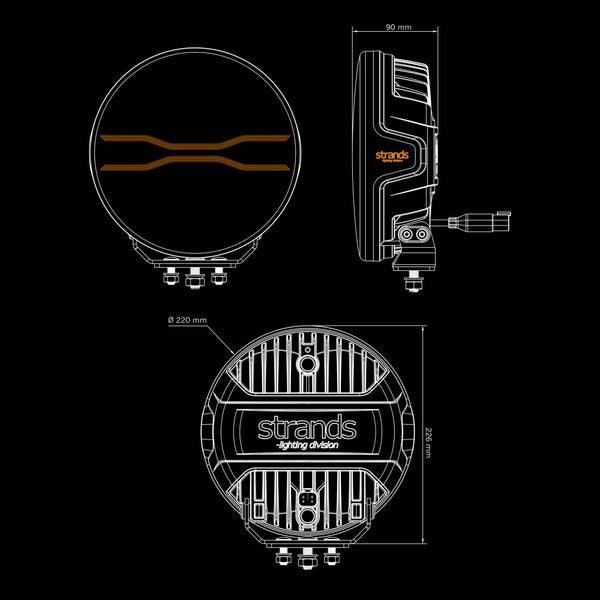 Auxiliary light Strands FOR9T Dragon Drive 9" - Round / 23 cm / 142W - SPEED LIGHT