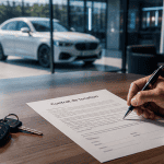 Signature contrat de location de voiture agence