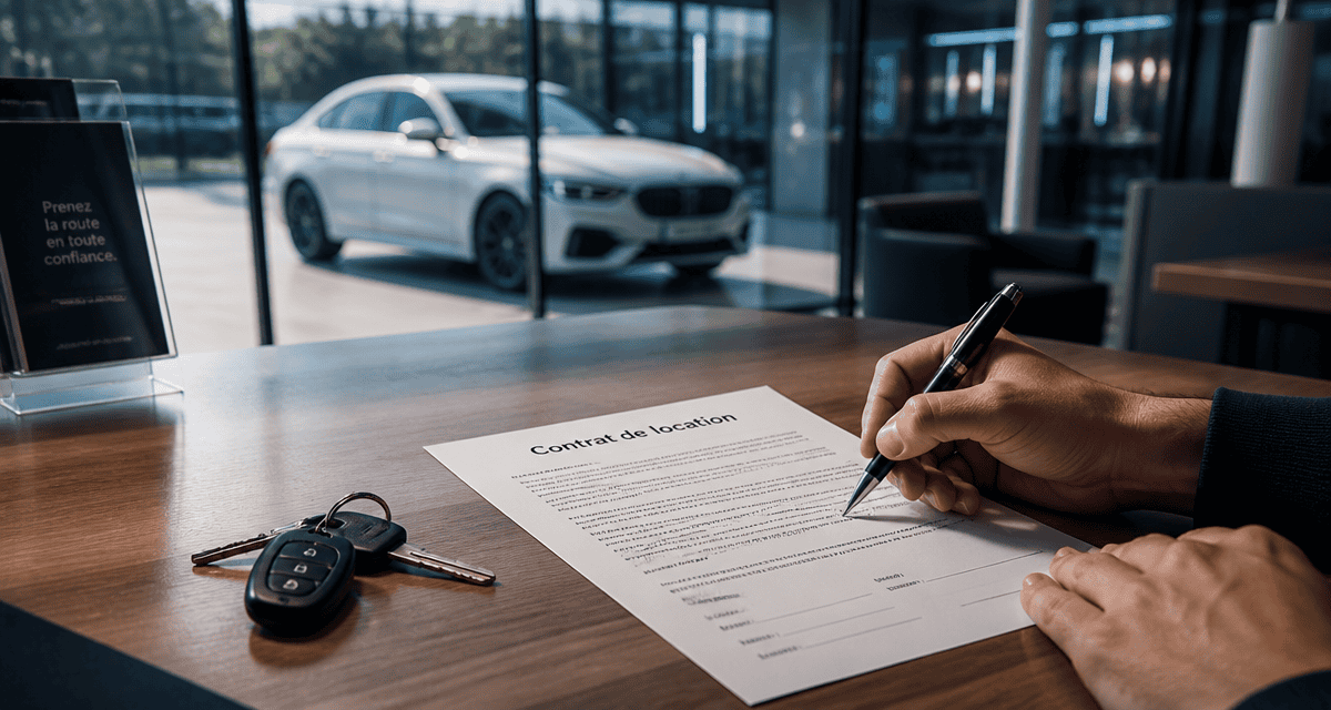 Signature contrat de location de voiture agence