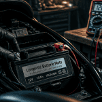 durée de vie batterie moto sur moto moderne en atelier