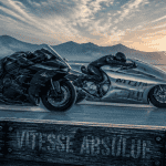 Moto la plus rapide du monde Kawasaki Ninja H2R et MTT 420RR côte à côte sur piste de sel
