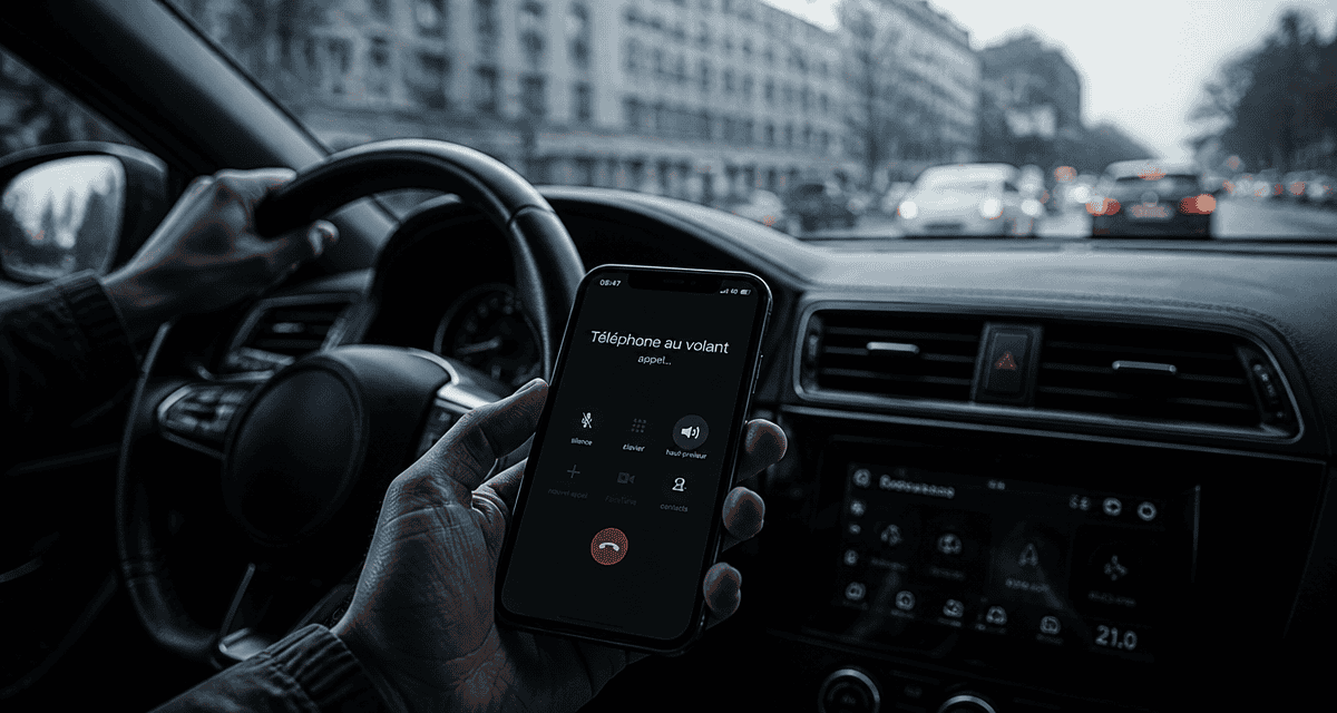 tel en voiture main conducteur smartphone