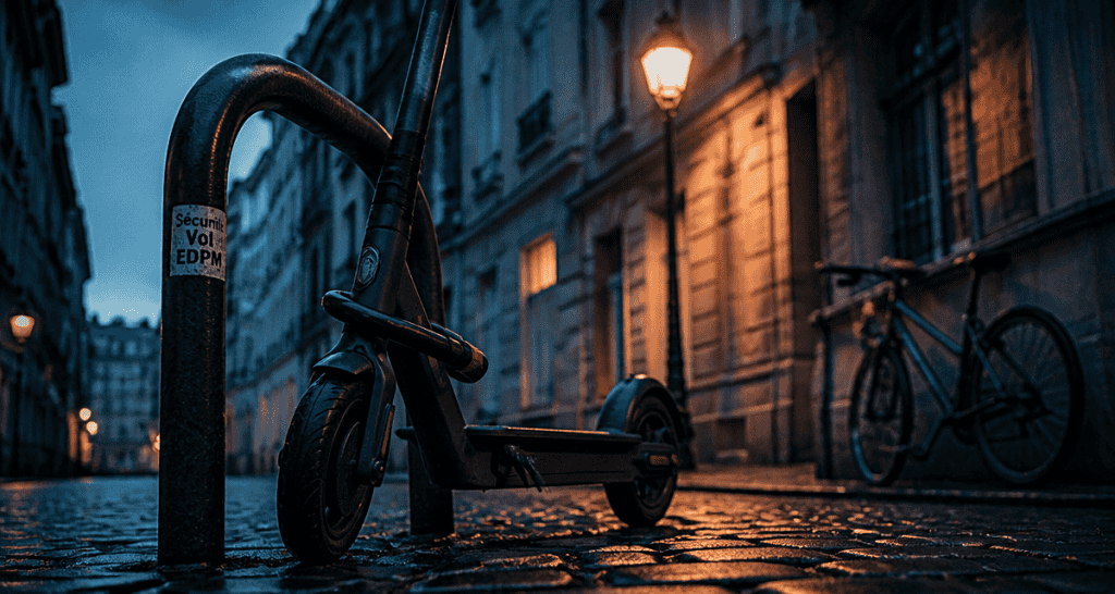 vol trottinette électrique sans assurance attachée en ville