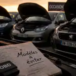 10 voitures d'occasion à éviter sur un parking, capots ouverts