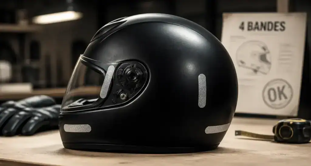bande réfléchissante casque moto obligatoire pour éviter l’amende