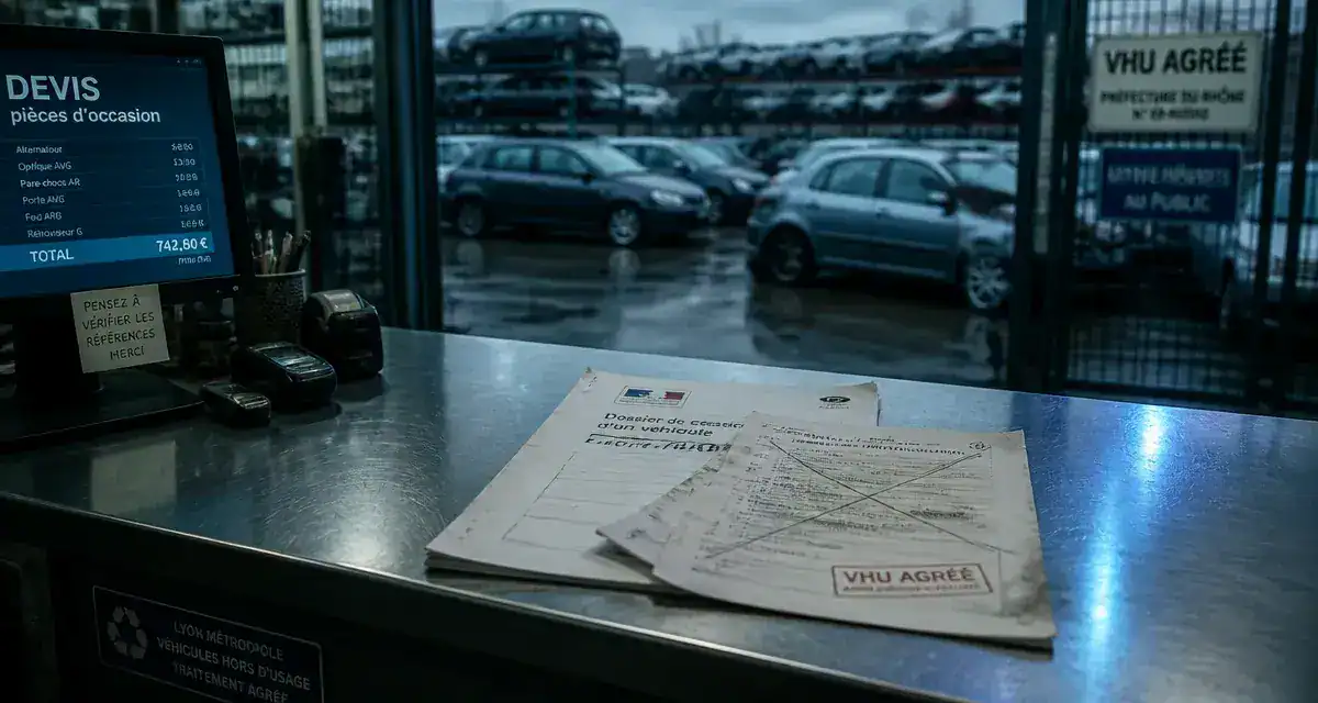 Casse automobile Lyon : VHU agréé et documents