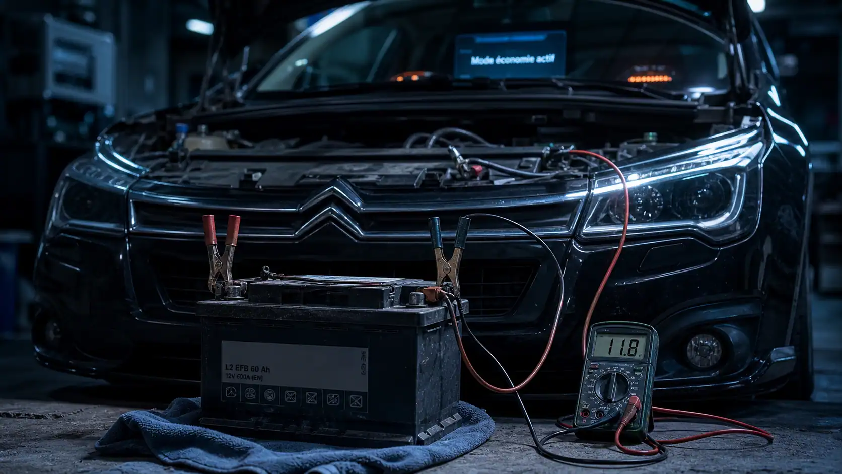 Mode économie actif c4 ne démarre pas : batterie et câbles de démarrage