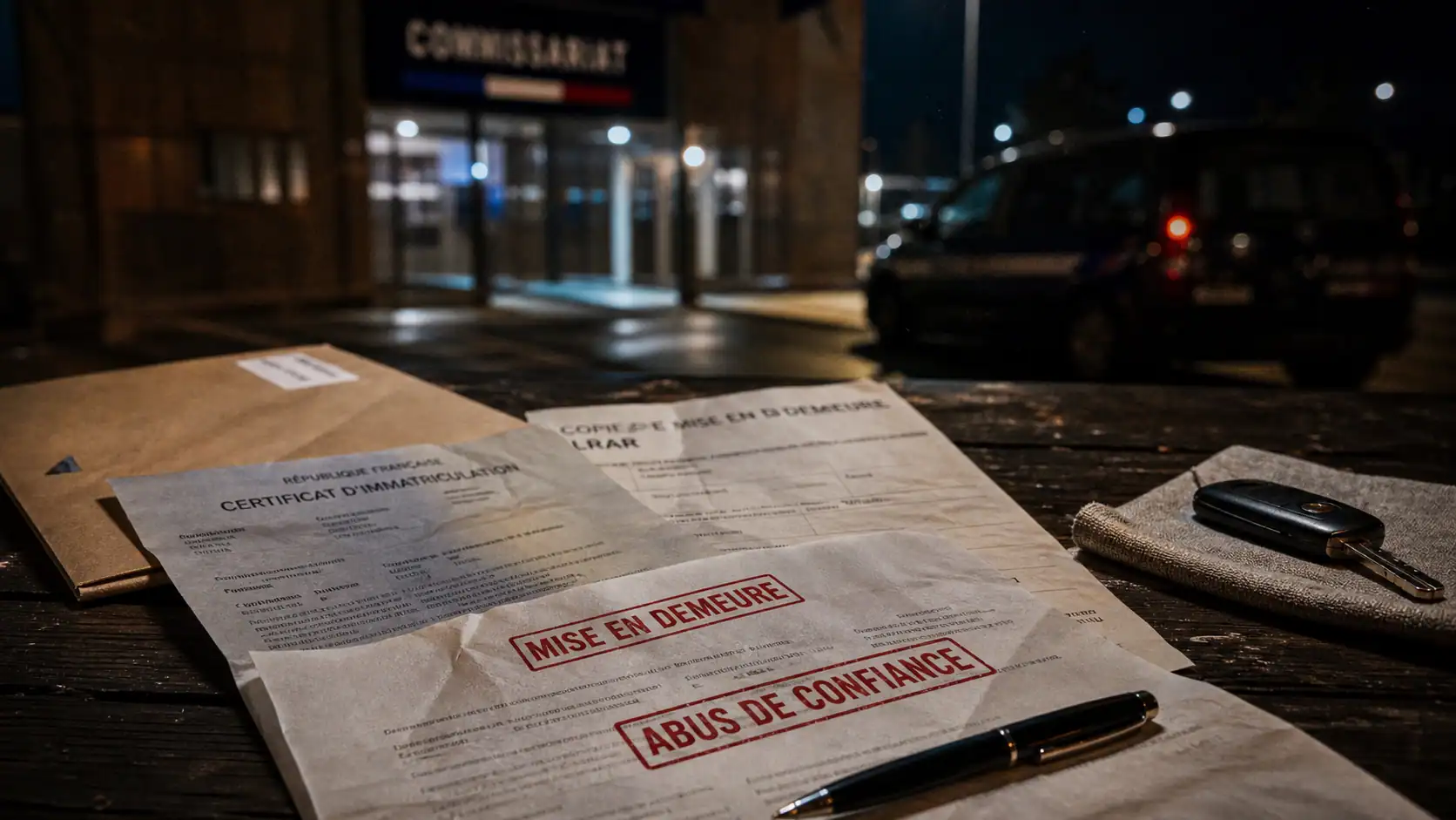 Plainte pour non restitution de véhicule : mise en demeure et documents à fournir