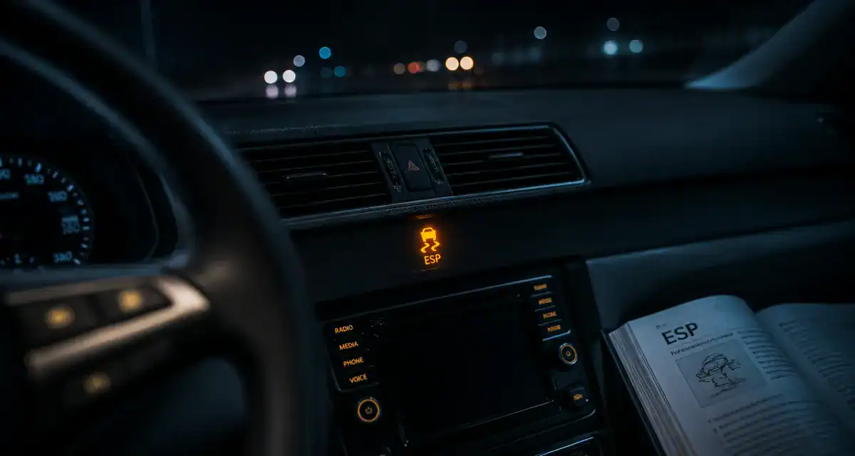 Voyant voiture qui glisse ESP allumé sur tableau de bord