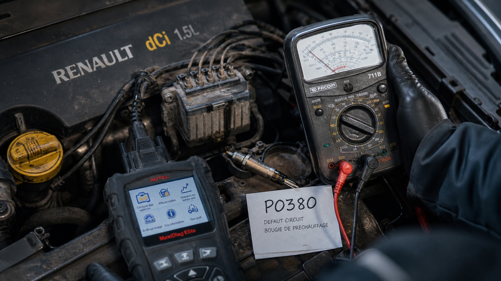 DTC P0380 Renault : tests bougies relais faisceau moteur
