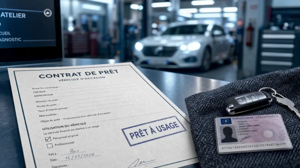 Véhicule de courtoisie prêt à usage gratuit : contrat prêt à usage et clé