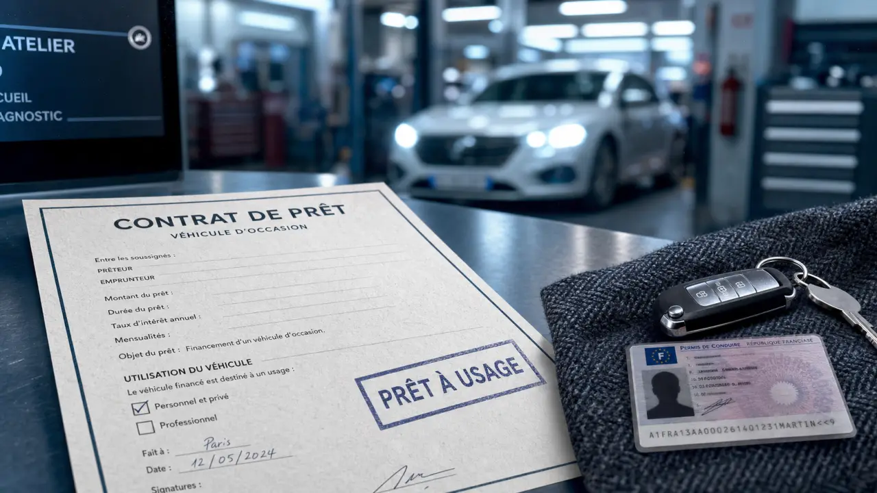 Véhicule de courtoisie prêt à usage gratuit : contrat prêt à usage et clé
