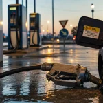 Voiture au gaz GPL : pistolet GPL sur station-service