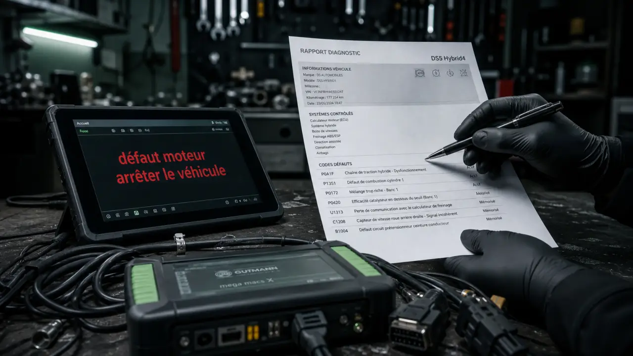 DS5 hybride problème : défaut moteur Hybrid4, arrêt véhicule