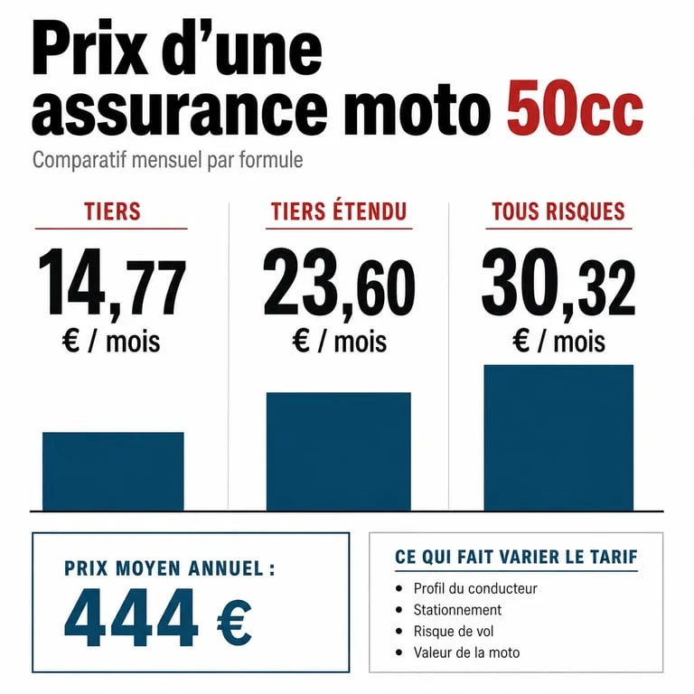 Prix d une assurance moto 50cc : comparaison des formules et des fourchettes de prix