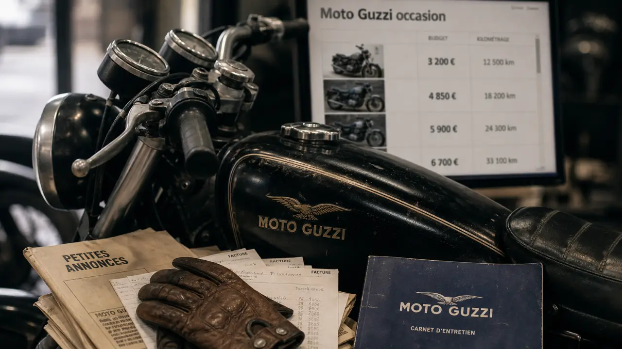 Moto guzzi occasion : guidon et réservoir en concession, prix et garanties à comparer