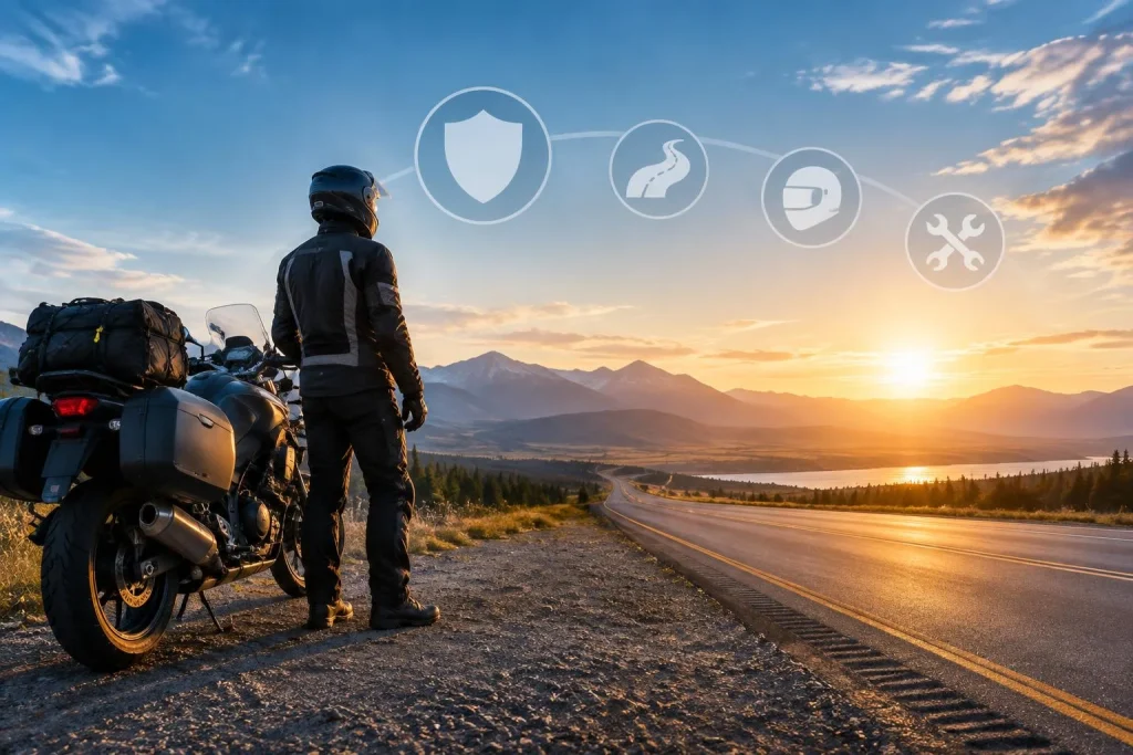 Bien assurer sa moto pour un premier road trip, avec une assistance efficace dès 0 km