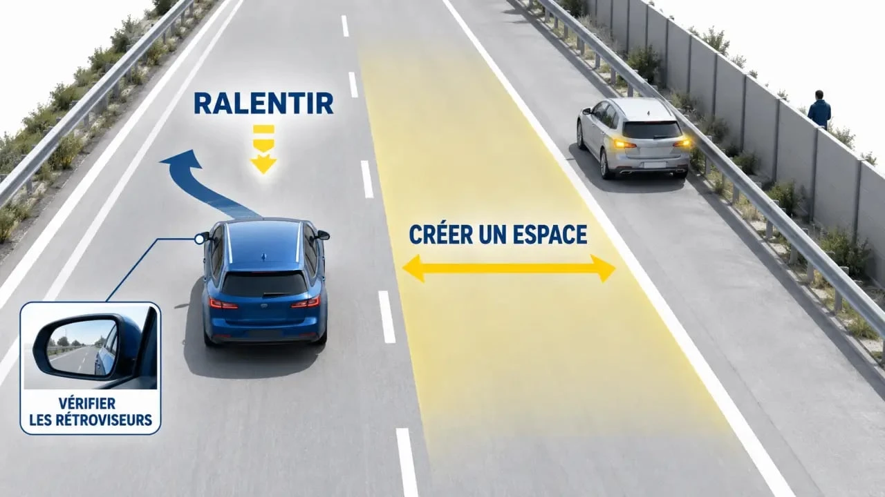 Nouveau panneau code de la route et illustration du corridor de sécurité sur autoroute