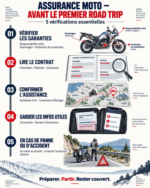 Comment bien assurer sa moto pour un premier road trip : étapes de vérification des garanties et de l'assistance