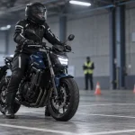 Permis moto le plateau : épreuve d’équilibre lente et maniabilité