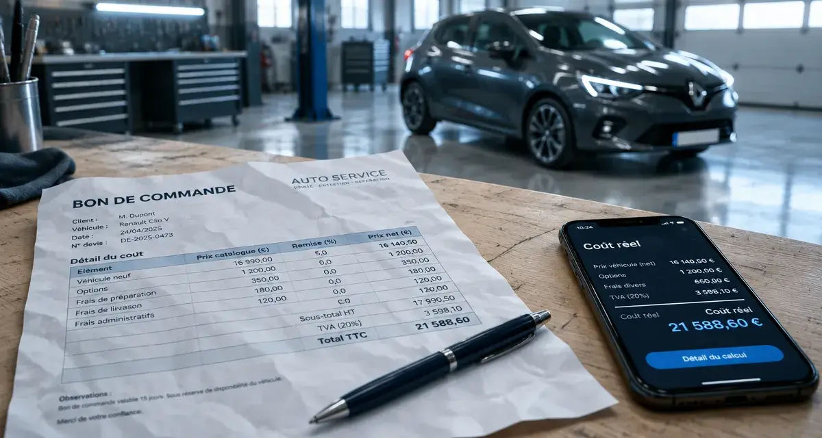 Voiture neuve 8000 euros : bon de commande et coût réel